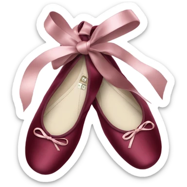 burgundy ballet shoes sticker