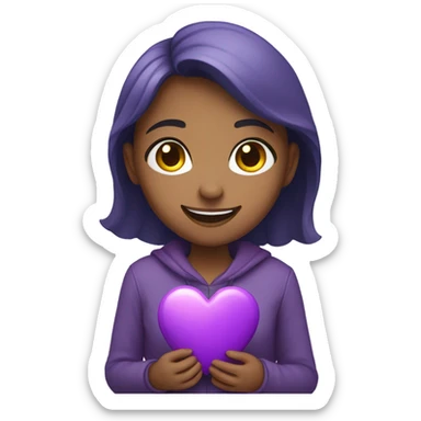 Girl with a purple heart sticker