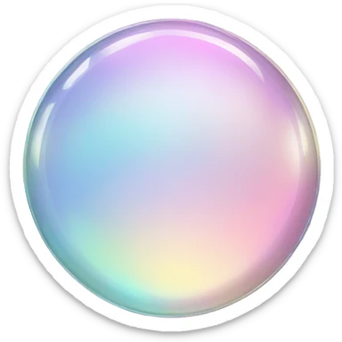 Sparkly glossy Pastel iridescent glass circle sticker