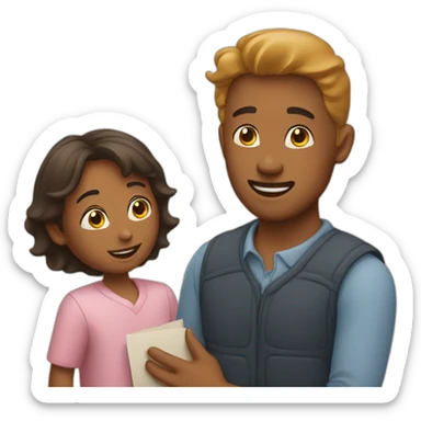 A man receiving lots of love sticker