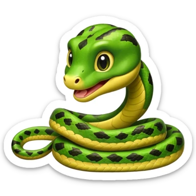Cute baby snake smiling and give side eye sticker