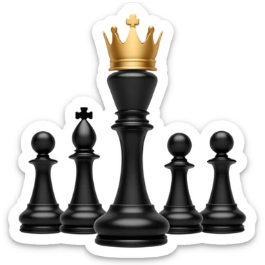 black chess pieces, queen piece sticker