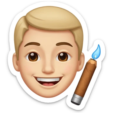 Kiss face winking w a blunt smoking  sticker