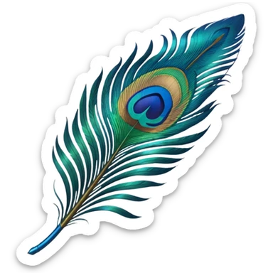 Make an peacock feather emoji. Like the reference image there is an peacock feather  sticker
