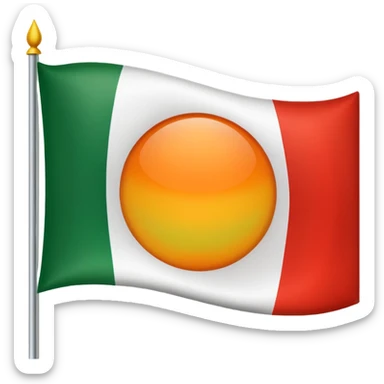 Flag with with 1 red, 1 white and 1 green (in that order) horizontal and an orange/yellow pointed sun in the middle (Kurdistan flag) sticker