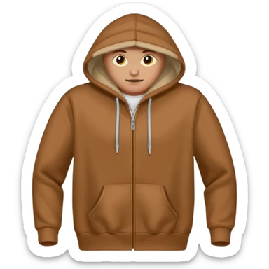 A brown hoodie no human and no zipper sticker