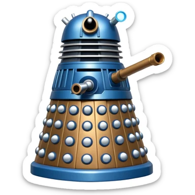 dalek silver, blue and bronze sticker