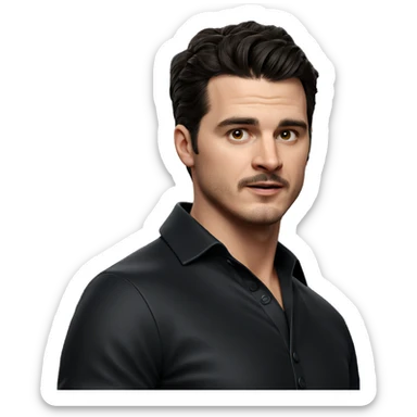 male portrait with mustache sticker