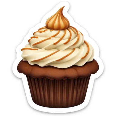 chocolate cupcake with caramel and coconut frosting  sticker