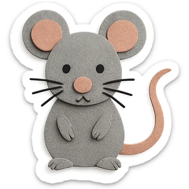 rat paper craft style sticker