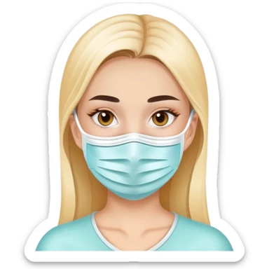 girl wit  skin care face mask sticker