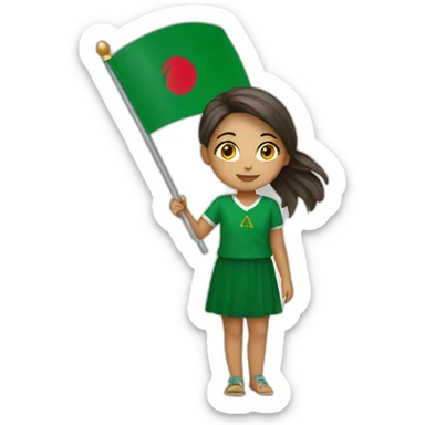 Girl with an algerian flag sticker