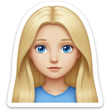 I don't know? girl with long blonde hair blue eyes  sticker