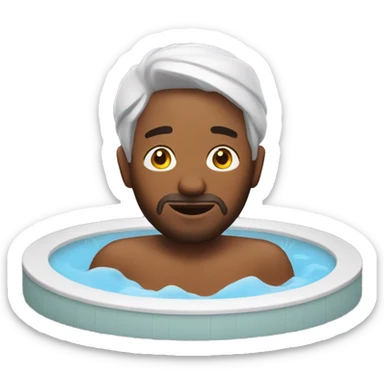 Guy in a hot tub sticker