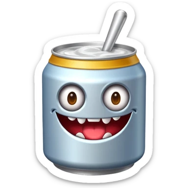 Crea un emoji de una lata de monster blanca de la bebida energética  sticker