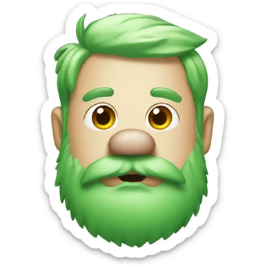 green pig with beard sticker