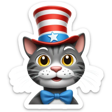cat in the hat smirk only head with thumbs up sticker