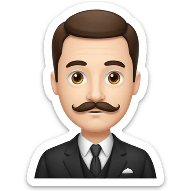 Walmart head white handlebar moustache sticker