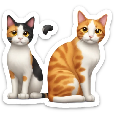 Calico cat & orange cat sticker