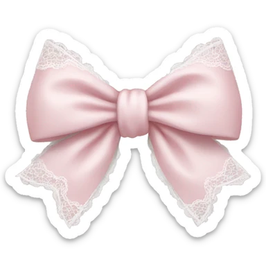 light pink bow with white lace  sticker