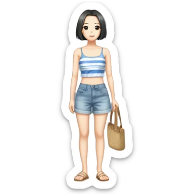 full body Mizuhara Chizuru rent a girlfriend, beach outfit sticker