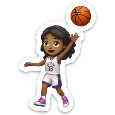Niña jugando al baloncesto sticker