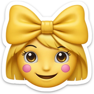 Make a emoji whit lashes and a bow sticker