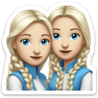 russian-duo-girls-best-friends-blue eyes  sticker