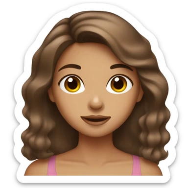 Brown hair girl doing skincare sticker