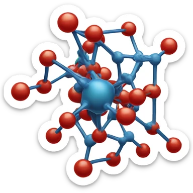 An emoji depicting a molecule with rotating atoms — symbolizes the dynamics and interactions of particles in chemical reactions. sticker