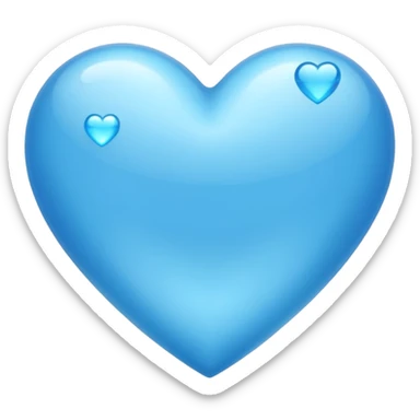 sky blue heart with bling effect sticker
