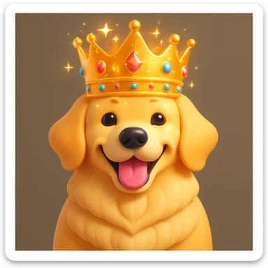 Make the crown sparkle in the style of microsoft 3d fluent emojis, preserving the 3D emoji style look. sticker