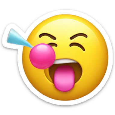 Yellow emoji blowing bubblegum sticker