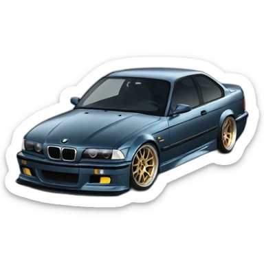 BMW E36 en drift sticker