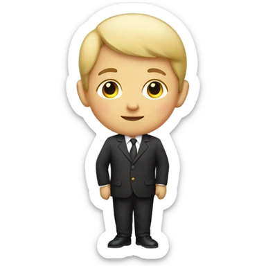 child in New Year's suit sticker