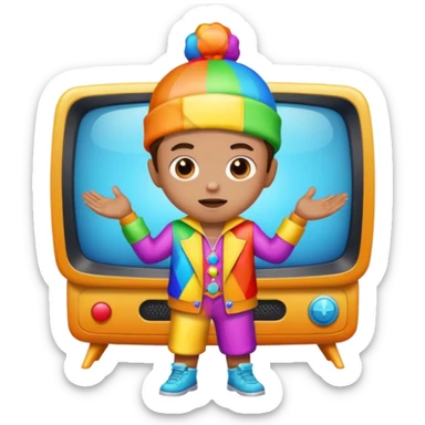 🩵A kid wear crazy on tv. sticker