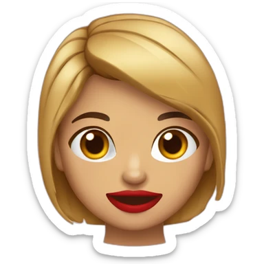 Chica morena y labios rojos comiendo ambulante sticker