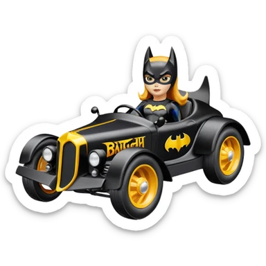 Hot wheels racing cartoons BatGirl’s 1932 stealth retro cat burglar sporty off-road pursuit mobile cruiser car (reclined seating position) sticker