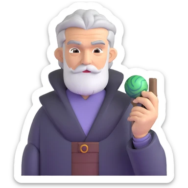 Professor Oak from Pokemon with grey hair sticker
