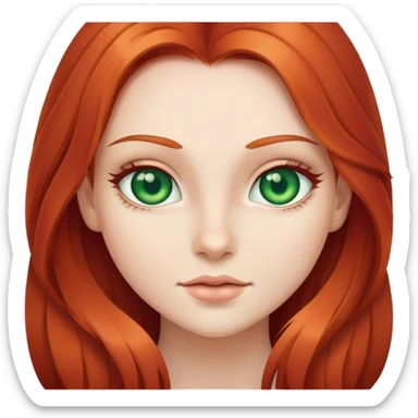 Girl with long red hair and green eyes  sticker