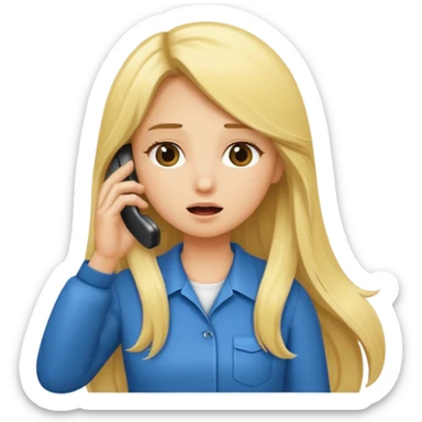 blonde cartoon girl long hair calling timeout sticker