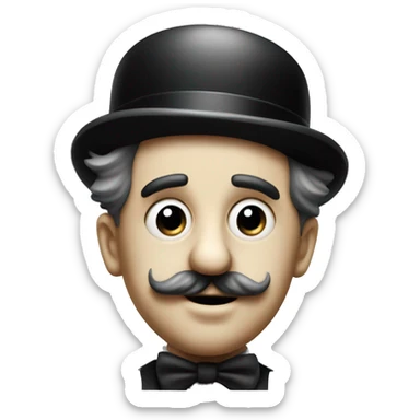 charlie chaplin without tophat and looking angry sticker