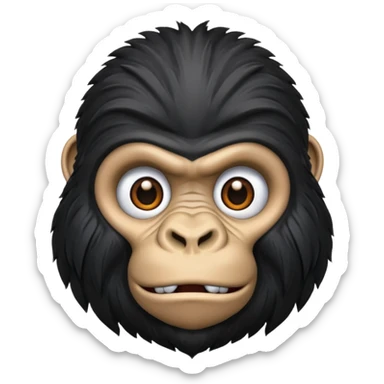 A black gorilla face sticker