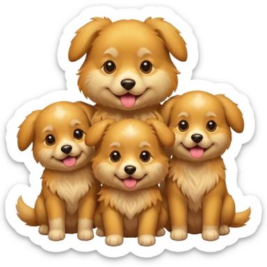 dog with its puppies sticker