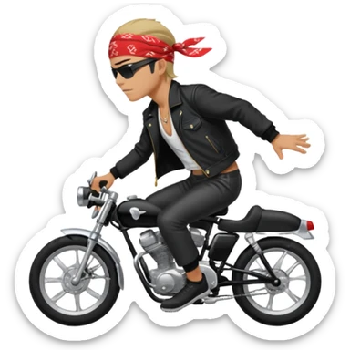 A Bosozoku guy is riding his bike sticker