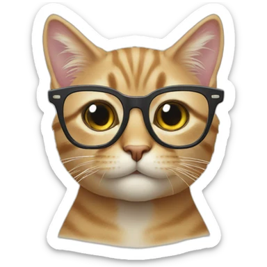 a cat hits glasses sticker