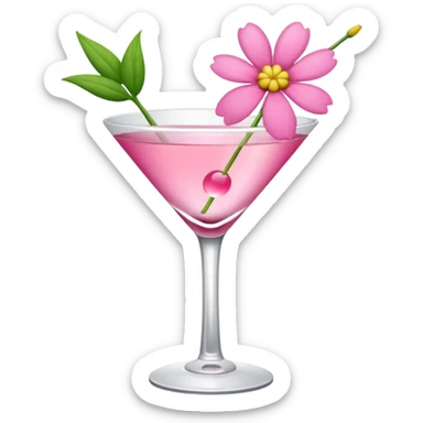 Pink Martini with flower  sticker