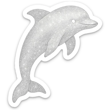 sparkly white dolphin sticker