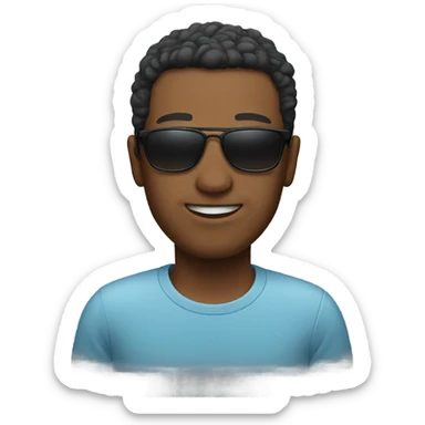 casual portrait of a guy with sunglasses  sticker