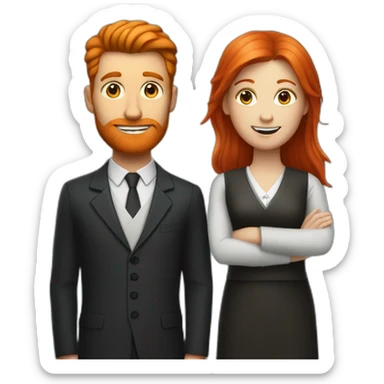 a ginger waiter and a red haired girl psychologist sticker